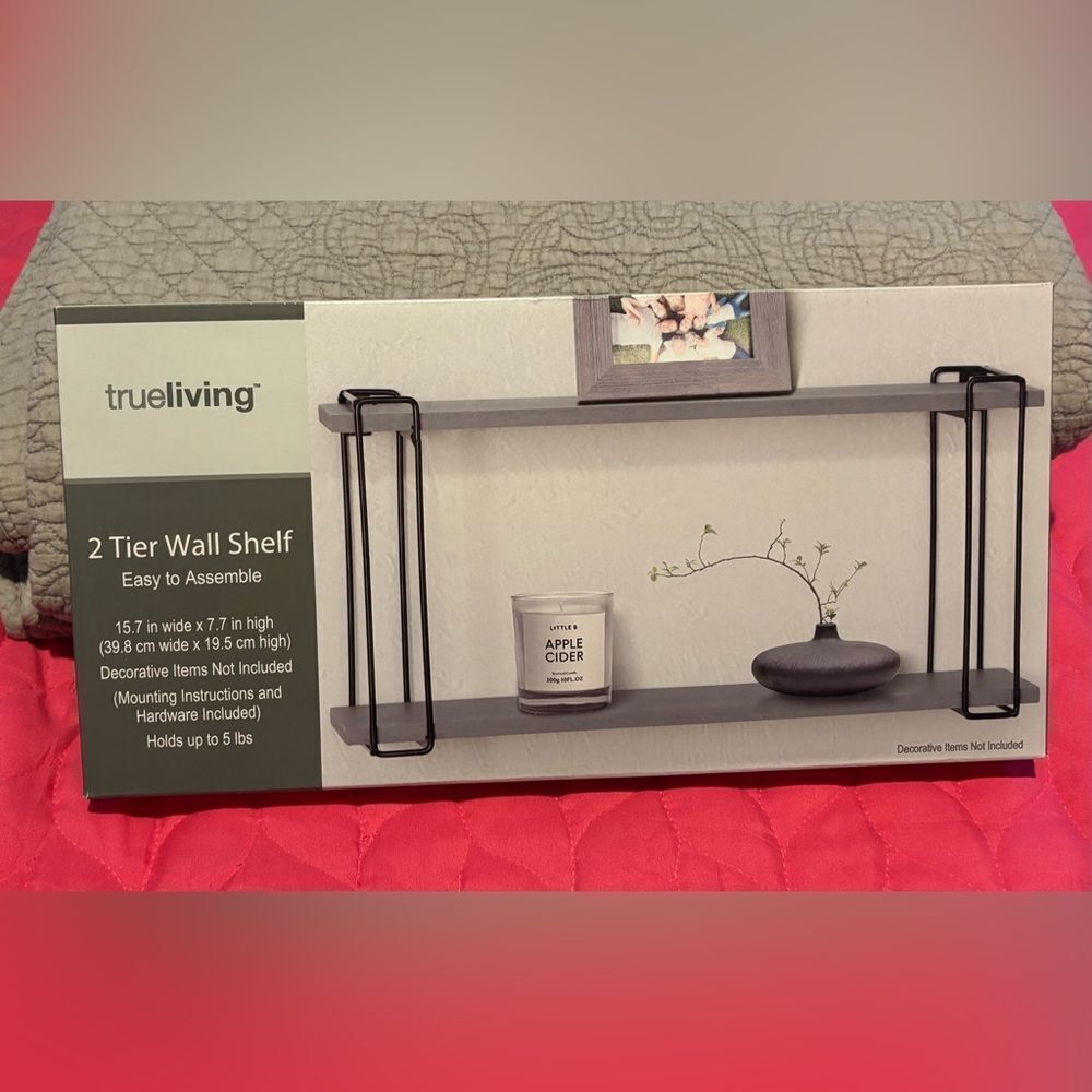 NEW! 2 Tier Gray Wall Shelf
Easy to Assemble NWT